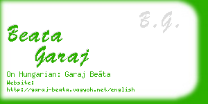 beata garaj business card