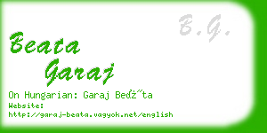 beata garaj business card